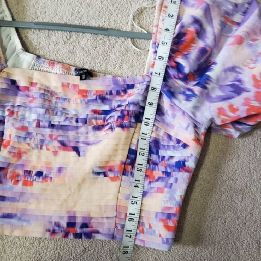 Dynamite Sienna Bubble Sleeve Cottagecore Artsy Colorful Summer Tank Top L - Picture 4 of 7